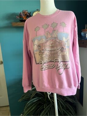 abercrombie kids Pink Beach Boys Graphic Crewneck Sweater